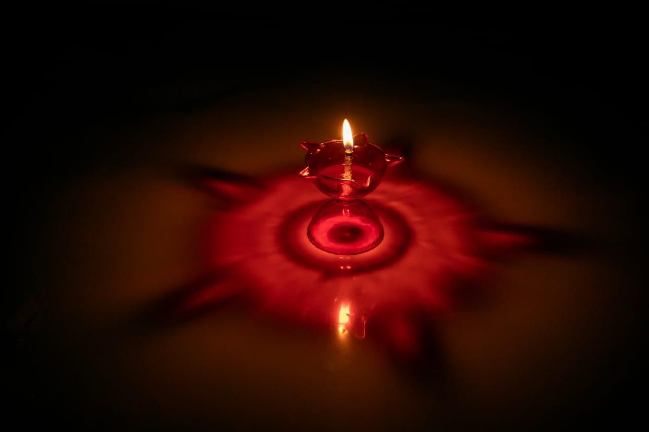 3D Reusable Reflective Shadow Colourful Diya